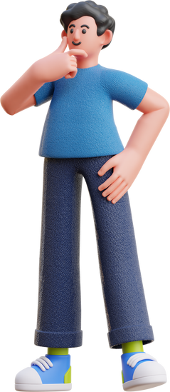 3D Character Male Thinking Pose